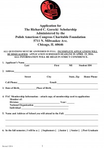 Application for Scholarship